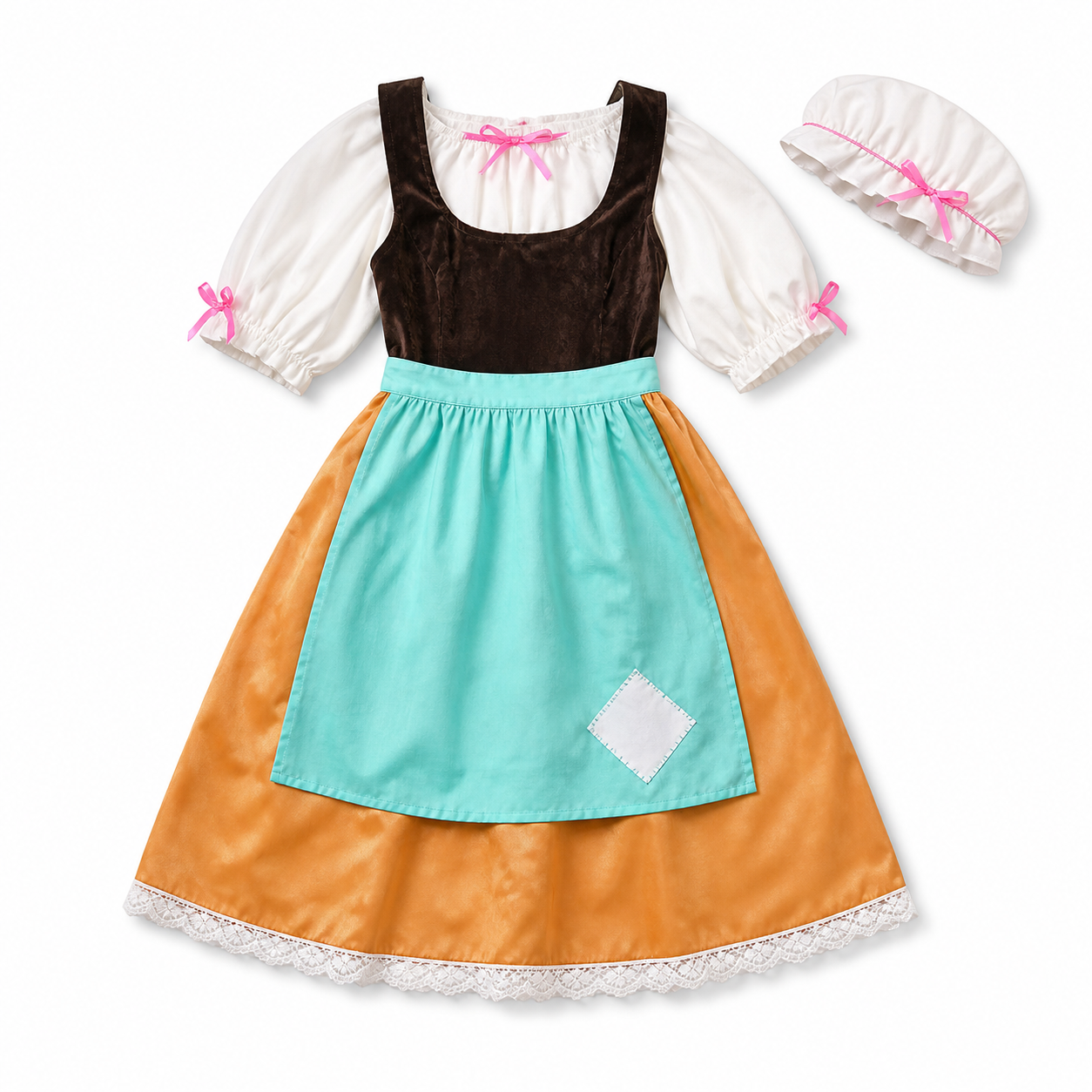 Kidsβ Olden-Day Maid Costume β Dress & Hat white background product image